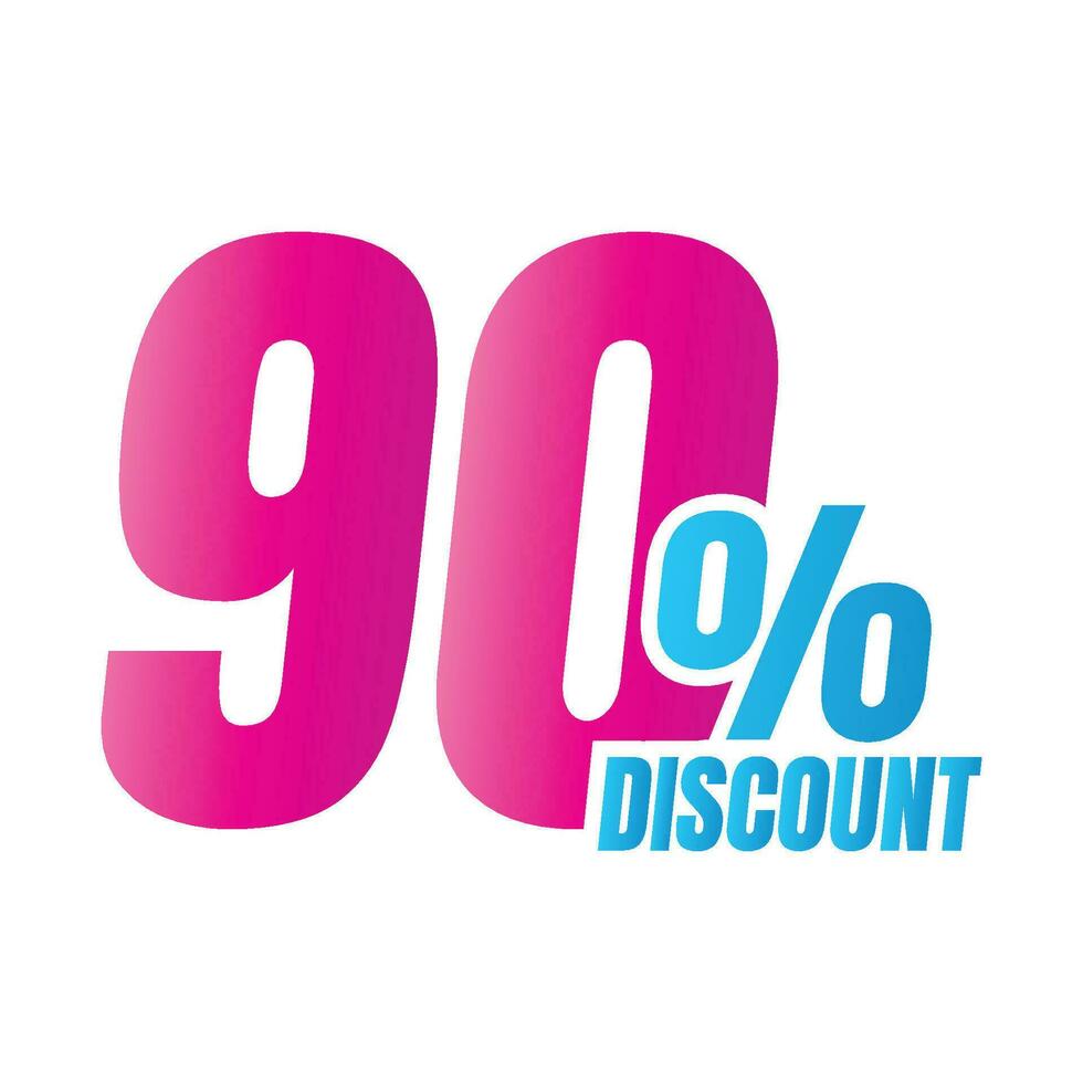 90 per cento sconto affare icona, 90 speciale offrire sconto vettore, 90 per cento vendita prezzo riduzione offerta, Venerdì shopping vendita sconto percentuale design vettore