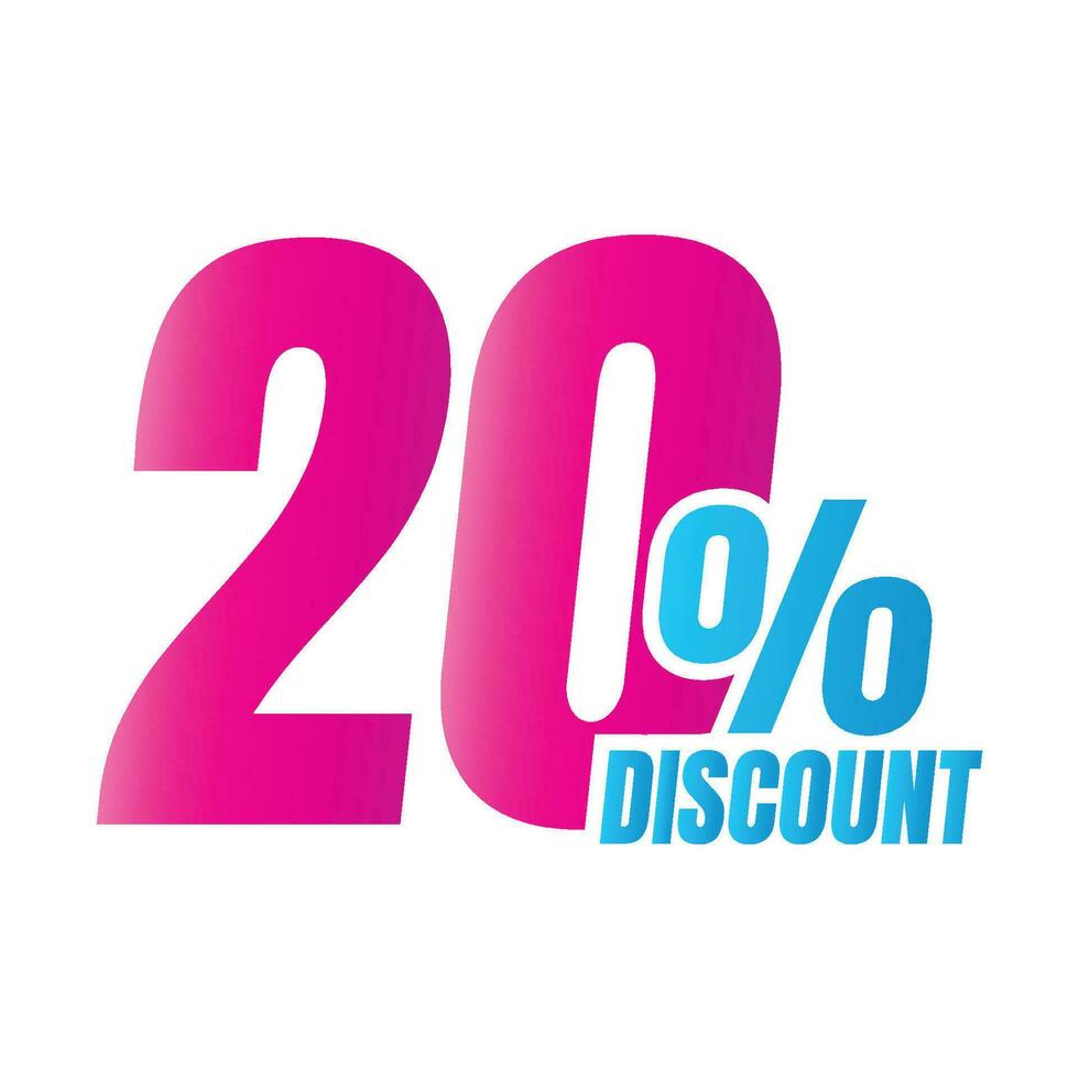 20 per cento sconto affare icona, 20 per cento speciale offrire sconto vettore, 20 per cento vendita prezzo riduzione offerta, Venerdì shopping vendita sconto percentuale design vettore