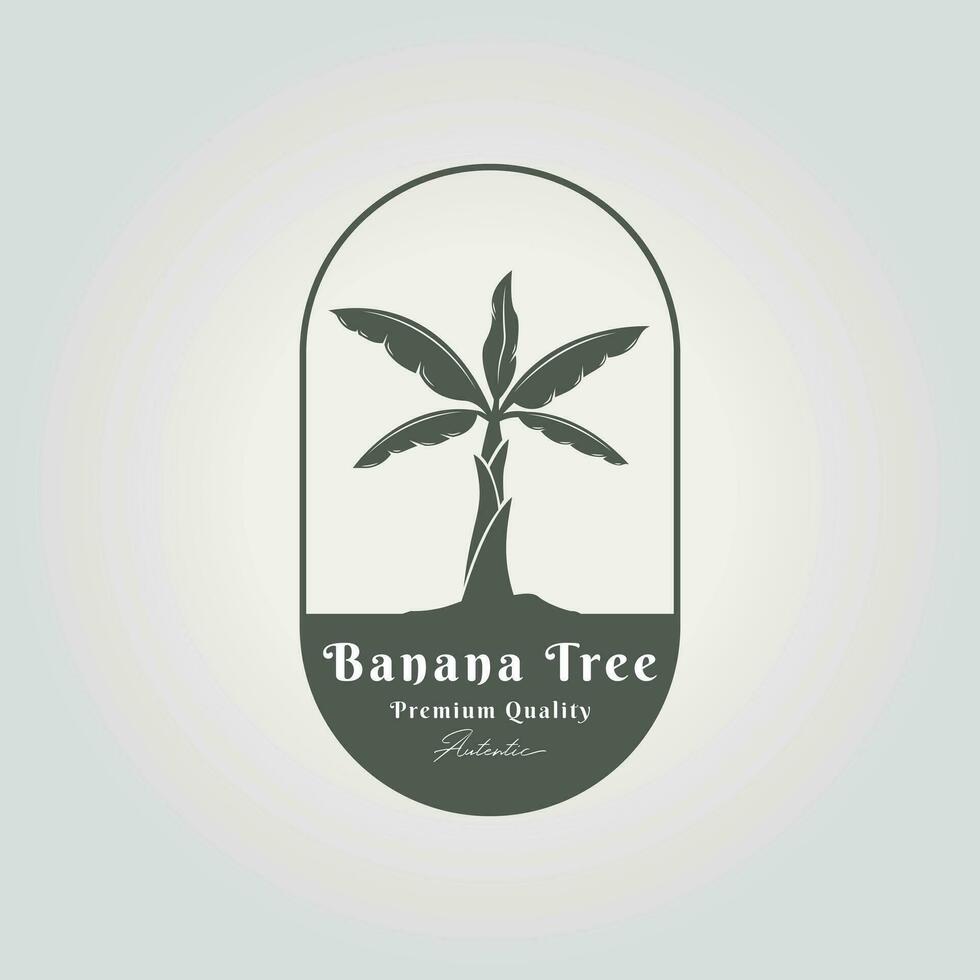 semplice ovale emblema di Banana albero logo icona design vettore