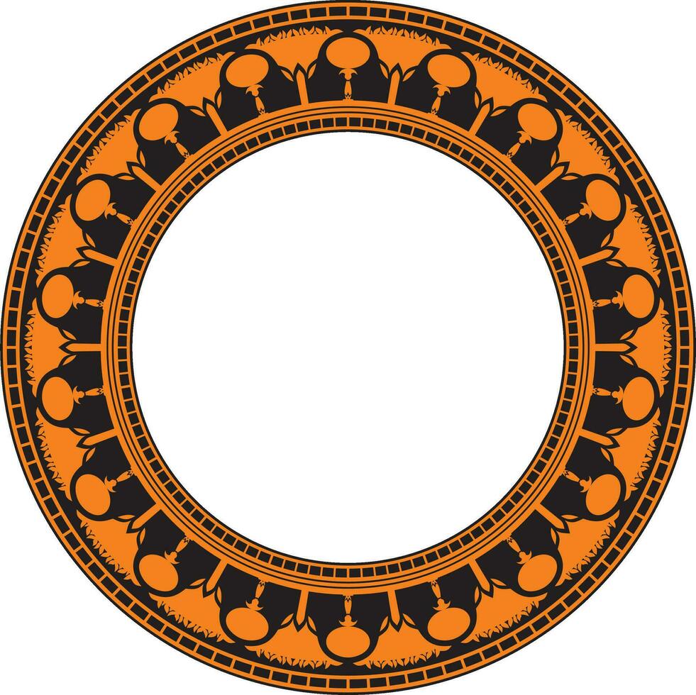 vettore arancia il giro egiziano confine. cerchio ornamento di antico Africa. modello di loto fiori e sole..