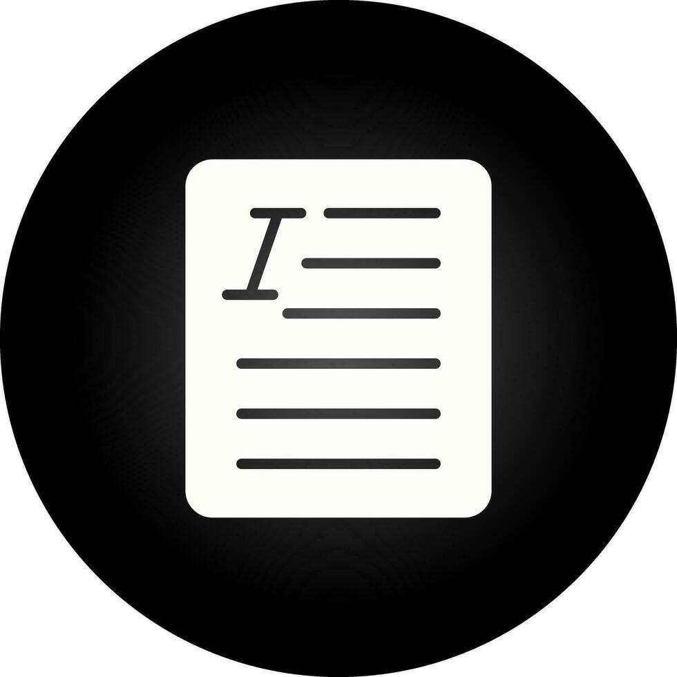 documento corsivo vettore icona
