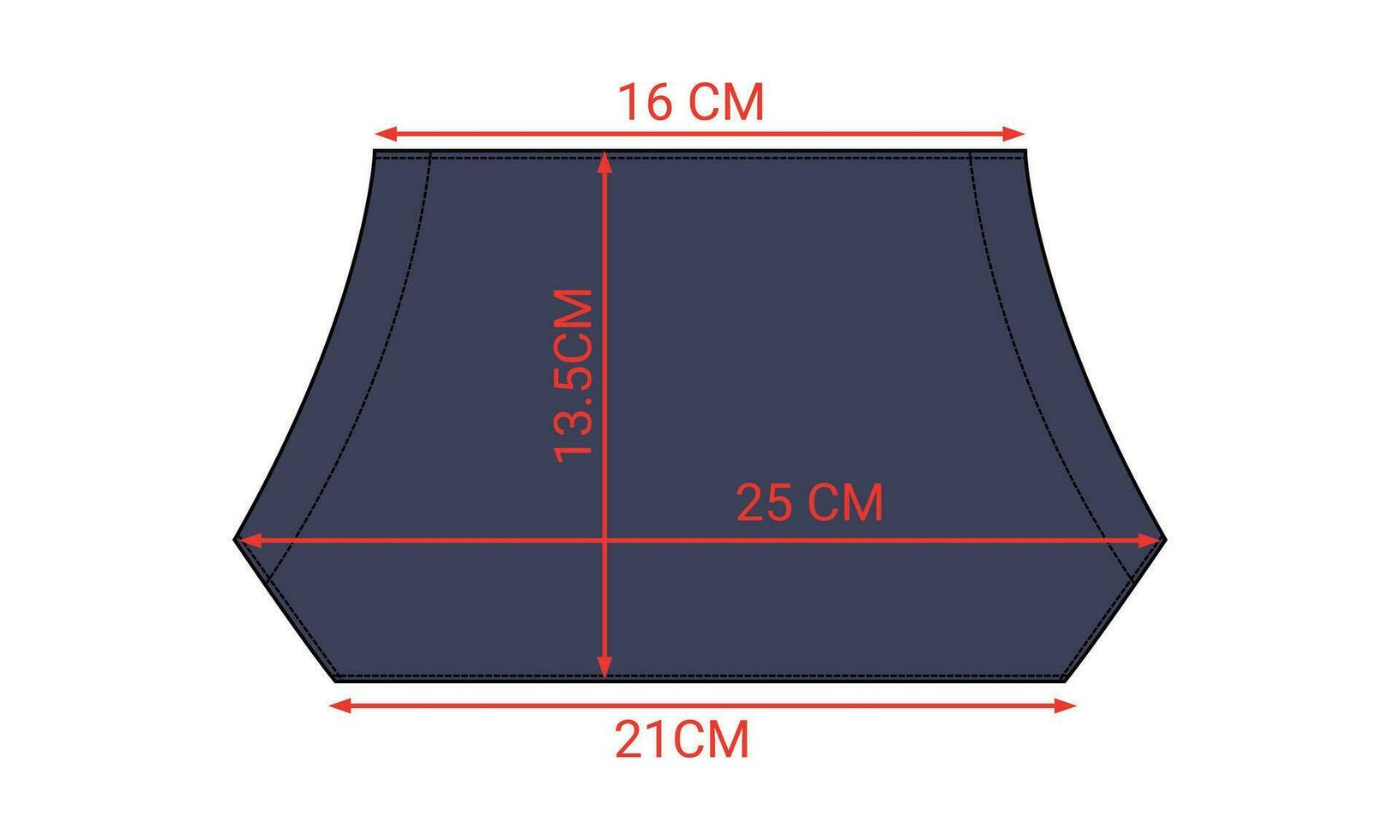 canguro tasca moda appartamenti con misurazione dettagli vettore illustrazione modello