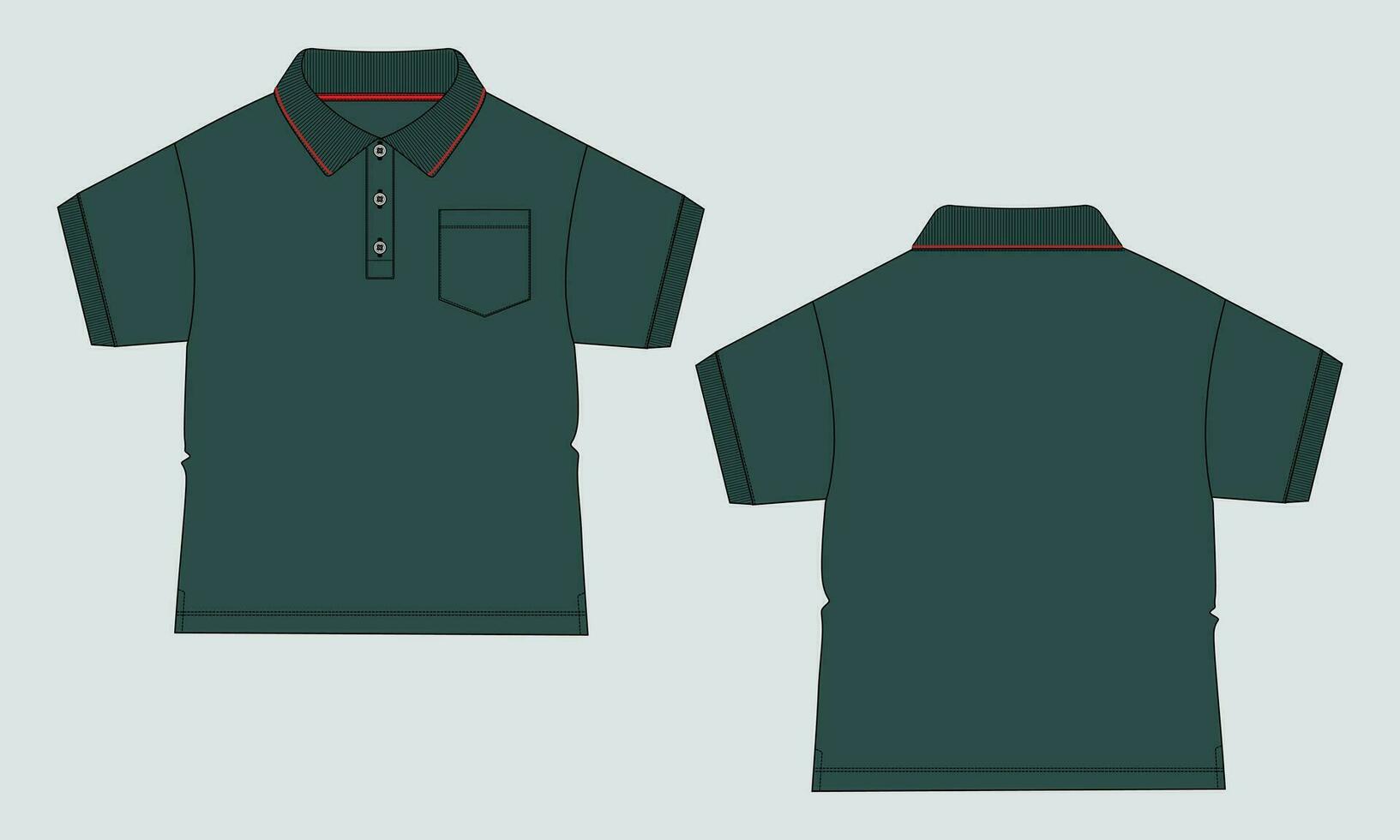 corto manica con tasca vettore illustrazione polo camicia modello per bambino ragazzi