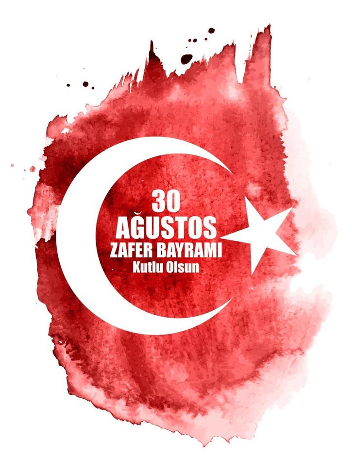 30 agosto, giorno della vittoria il turco parla agustos, zafer bayrami kutlu olsun. illustrazione vettoriale