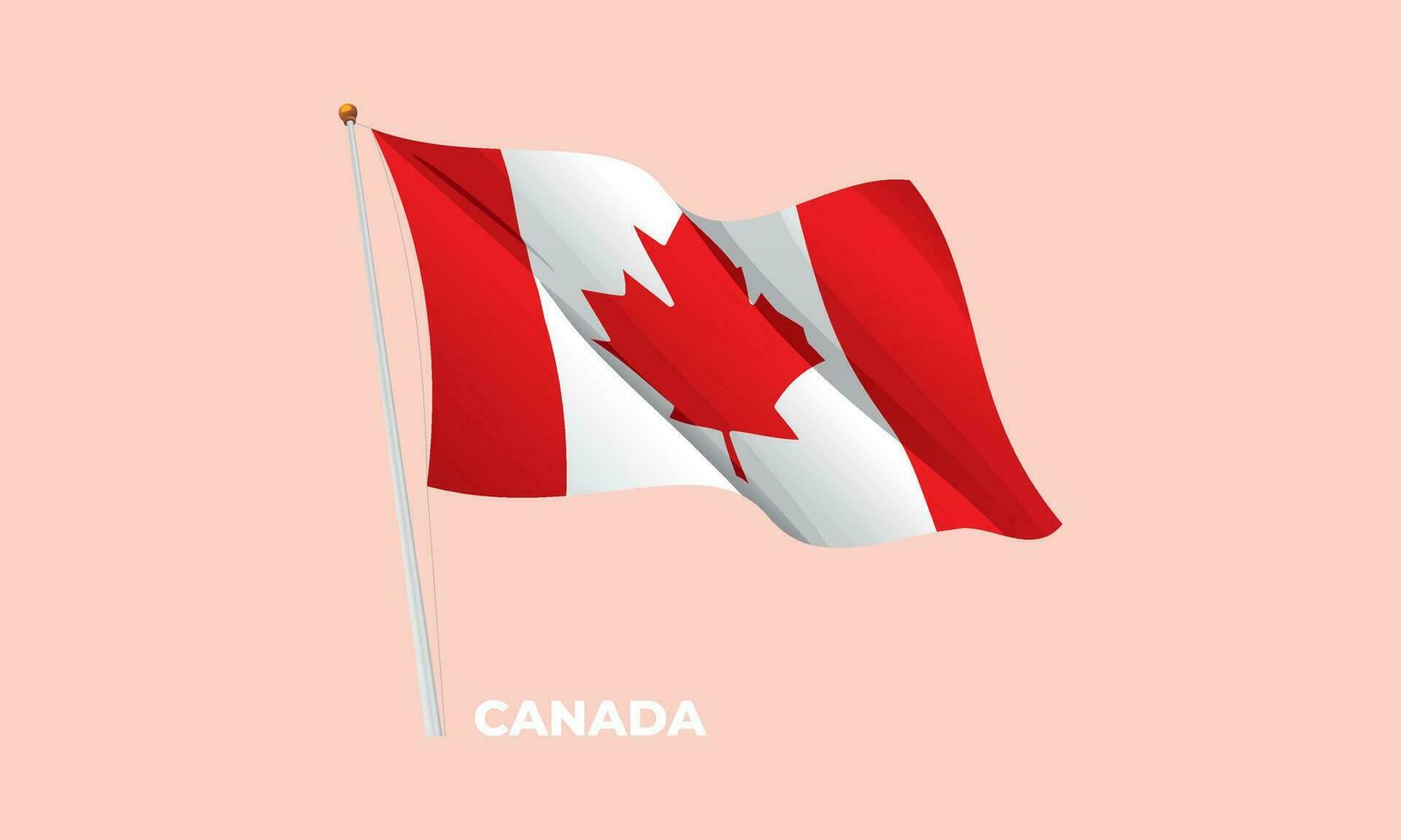 Canada bandiera agitando a il pennone. vettore 3d