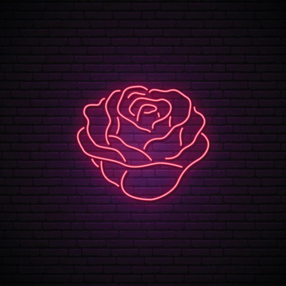 insegna al neon rosa rossa. vettore