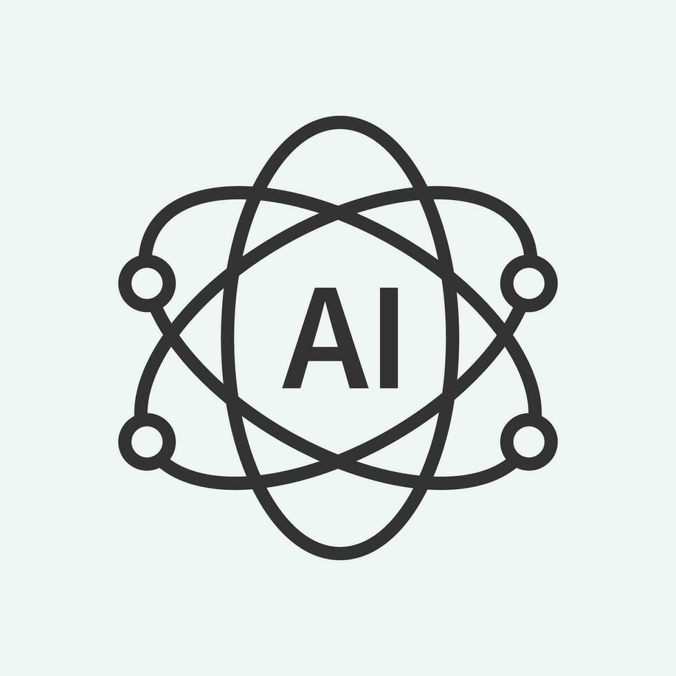 artificiale intelligenza icona vettore. lineare stile cartello per mobile concetto e ragnatela design vettore