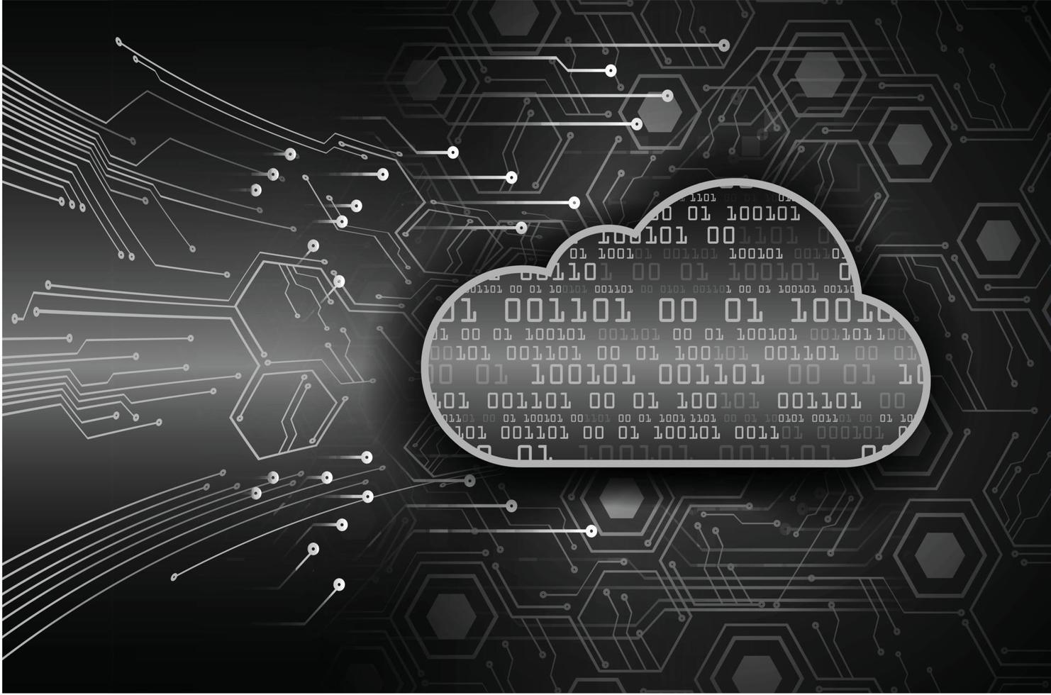 sfondo del concetto di tecnologia futura del circuito cyber di cloud computing vettore