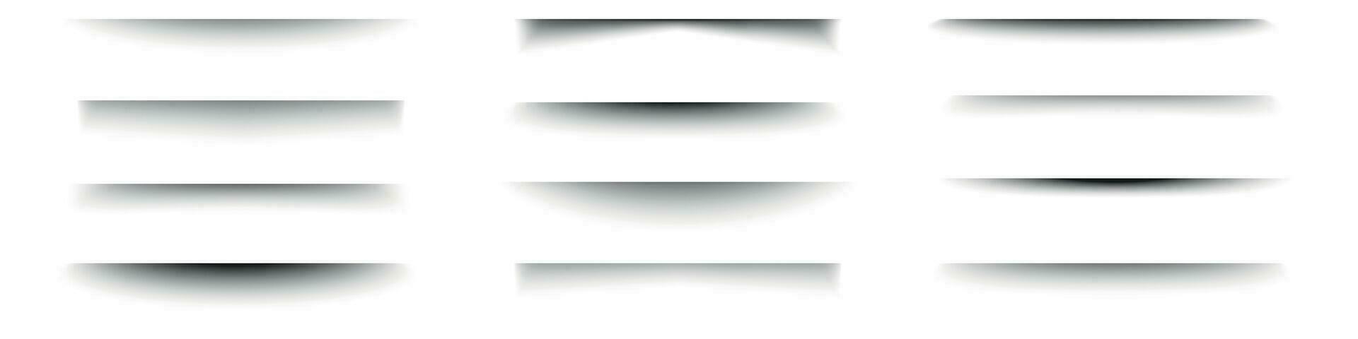 ombra linea, carta scatola divisore, realistico far cadere effetto. ombra e rettangolo su bianca. piatto vettore illustrazioni isolato nel sfondo.