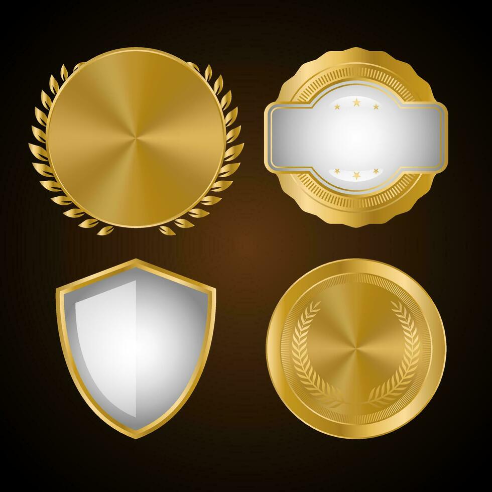 qualità d'oro badge e etichette collezione. vettore collezione