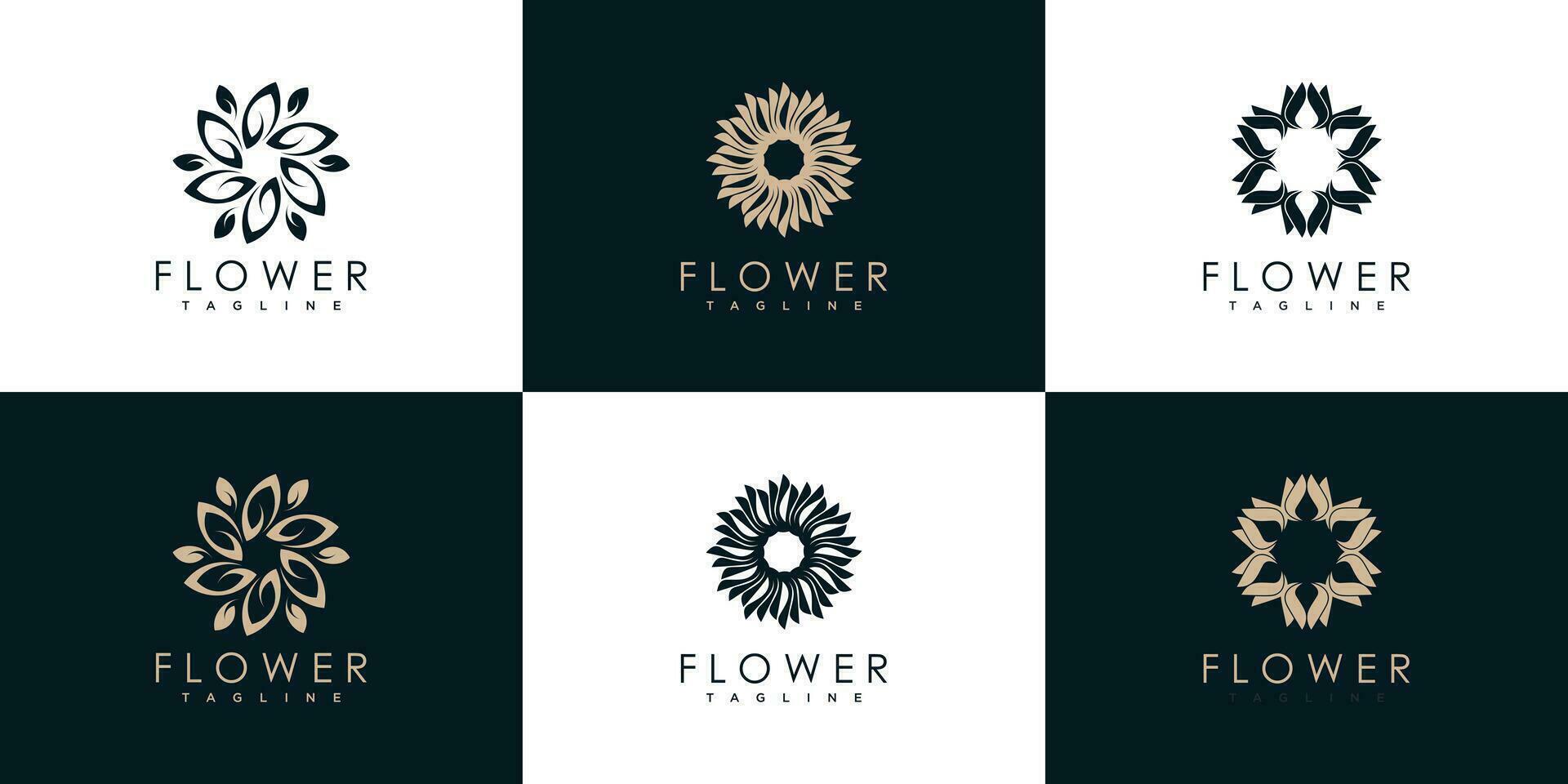 fiore logo design collezione con creativo concetto premio vettore