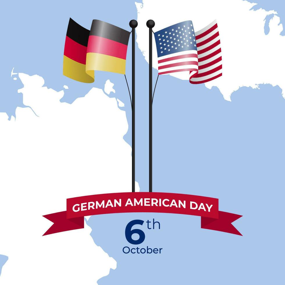 ottobre 6 Tedesco americano giorno con bandiera. adatto per bandiera saluto carta e manifesto vettore