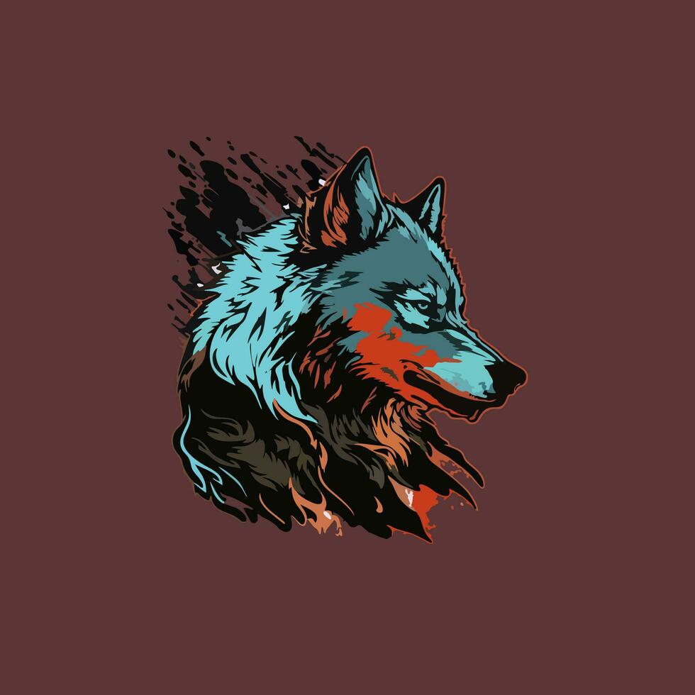 migliore illustrazione di selvaggio lupo per mascotte, logo o etichetta vettore