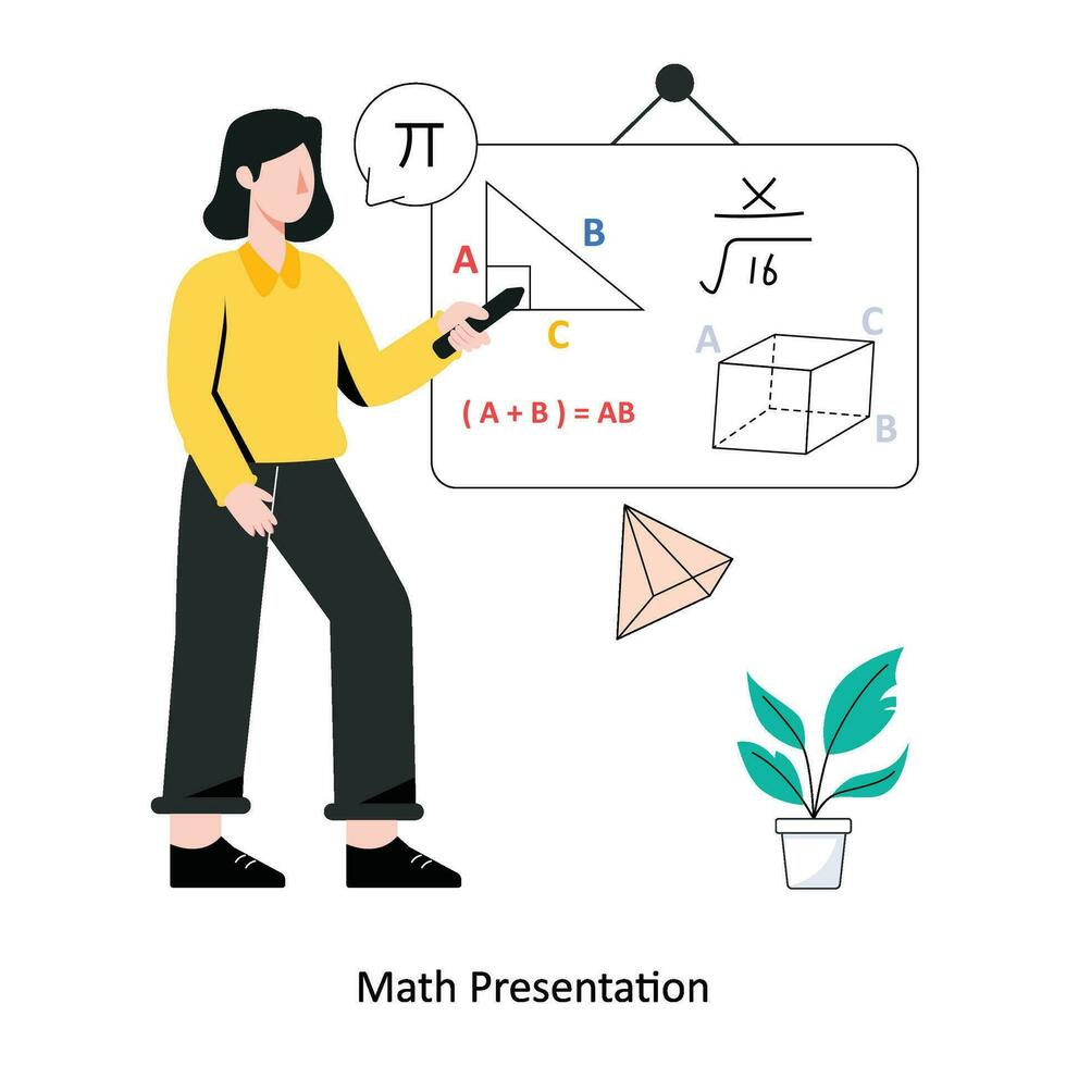 matematica presentazione piatto stile design vettore illustrazione. azione illustrazione