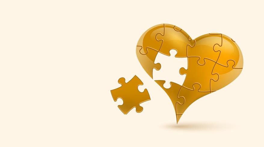 Cuore di puzzle Illustrazione vettoriale