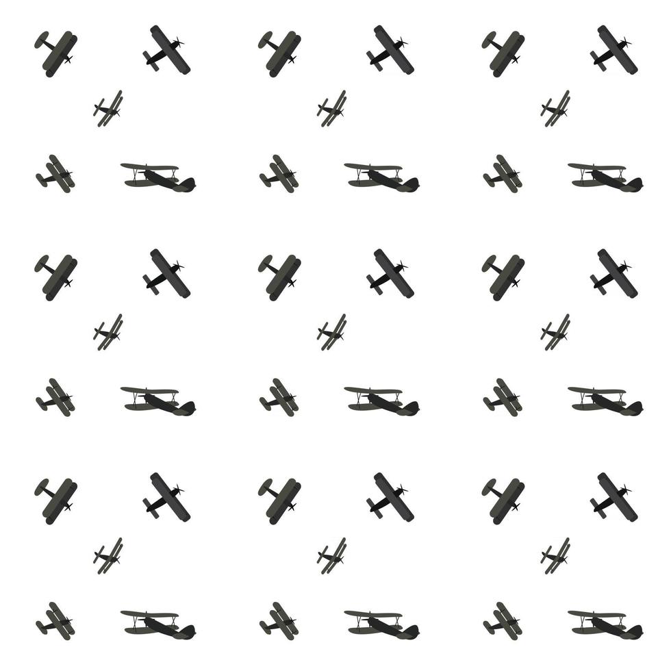 set di sagome di cartoni animati carino aeroplano. modello senza soluzione di continuità. illustrazione vettoriale