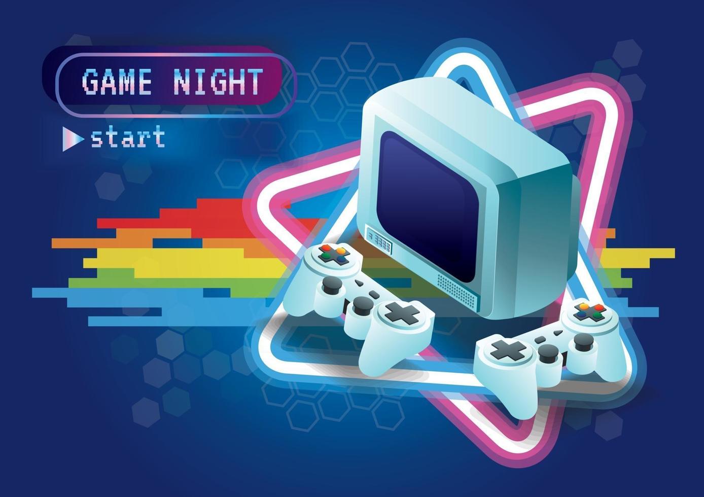 sfondo dell'icona del gioco zona notte di gioco vettore
