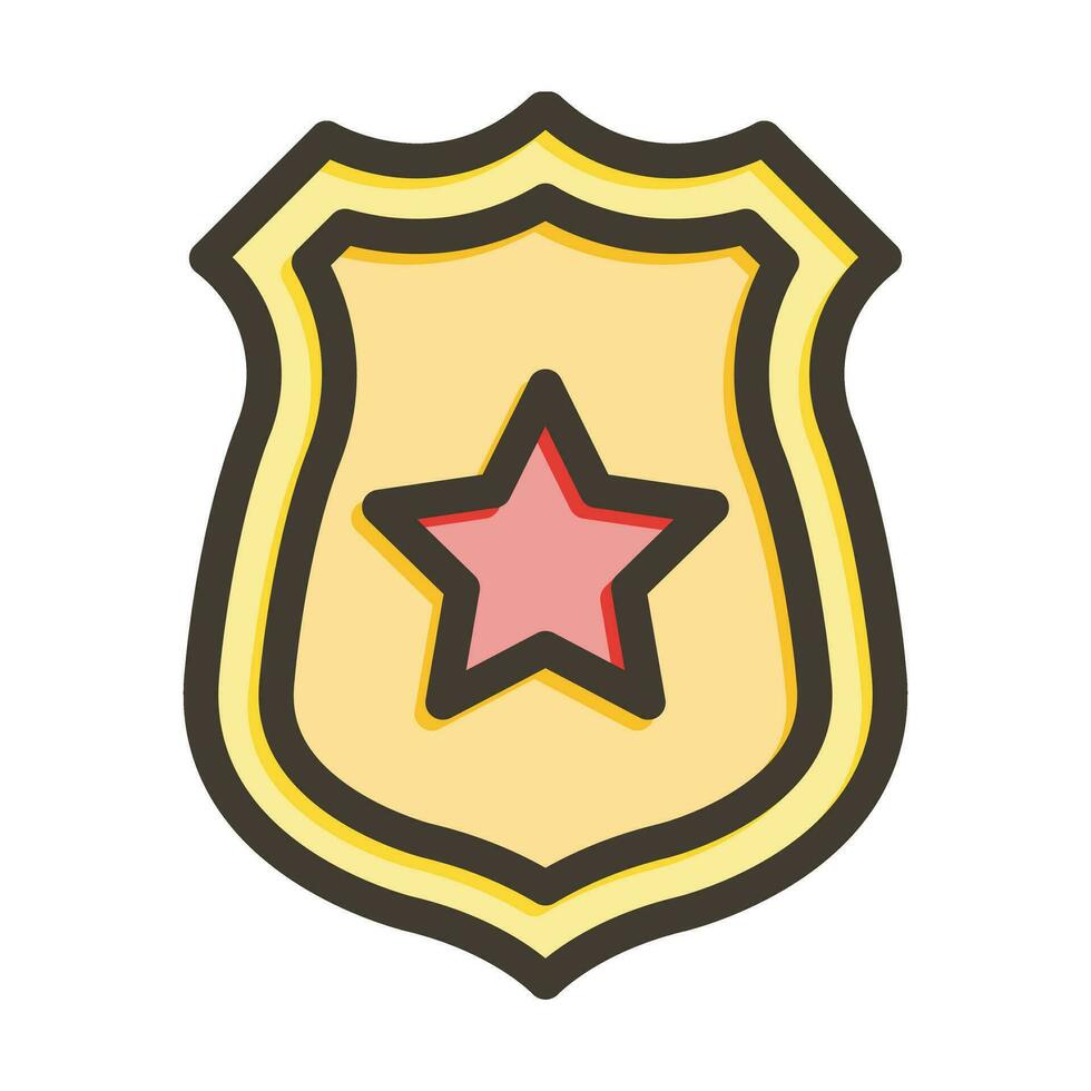 polizia distintivo vettore di spessore linea pieno colori icona per personale e commerciale uso.