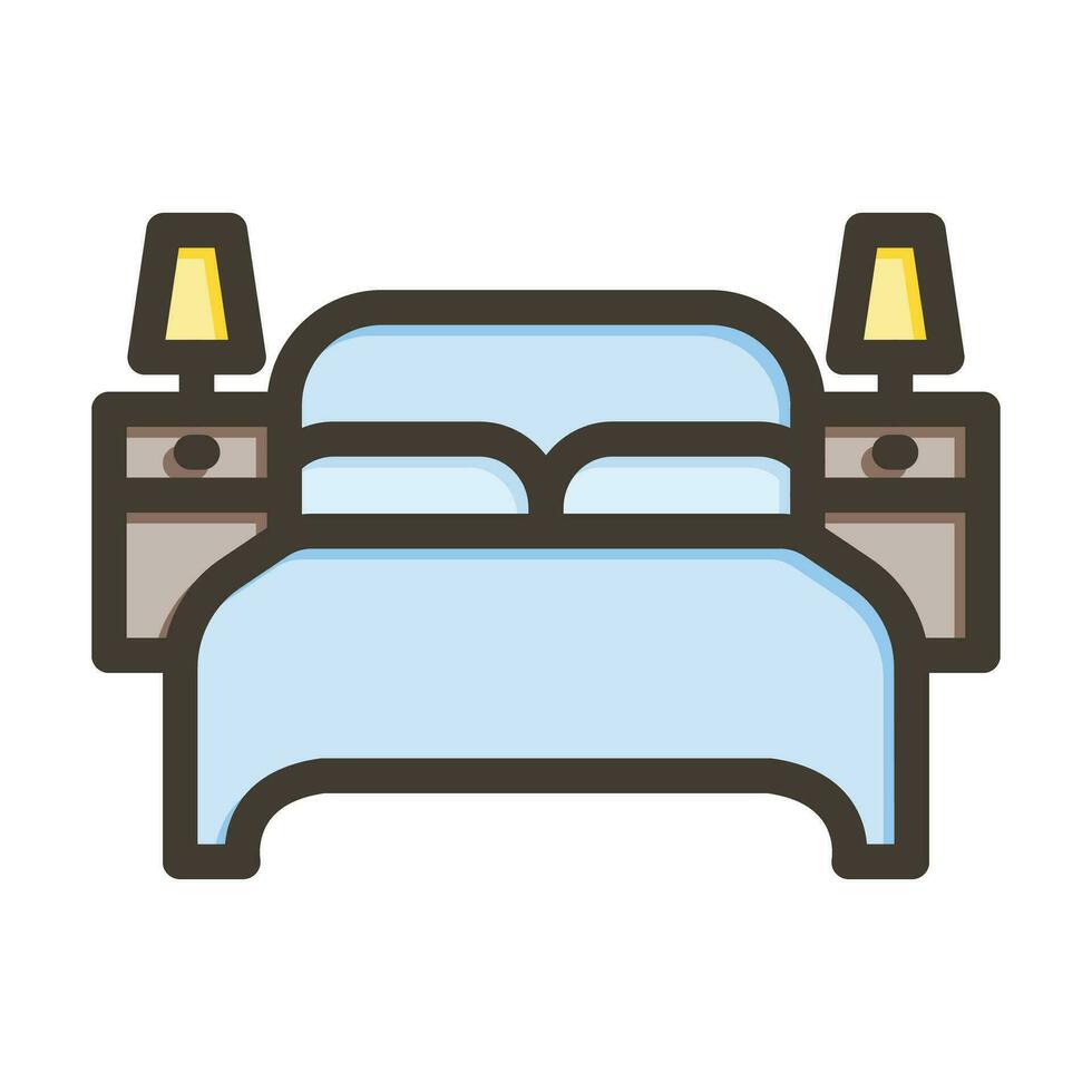 Camera da letto vettore di spessore linea pieno colori icona per personale e commerciale uso.
