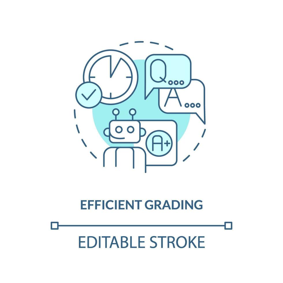 2d magro linea blu icona che rappresentano efficiente classificazione nel ai formazione scolastica, isolato personalizzabile vettore illustrazione, innovazione nel formazione scolastica.