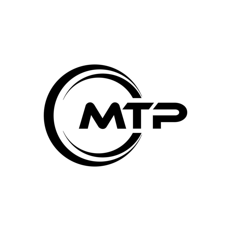 mtp logo disegno, ispirazione per un' unico identità. moderno eleganza e creativo design. filigrana il tuo successo con il Impressionante Questo logo. vettore