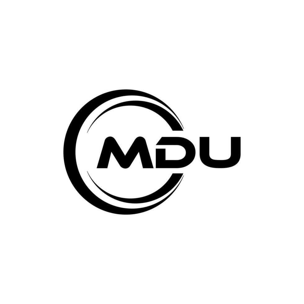 mdu logo disegno, ispirazione per un' unico identità. moderno eleganza e creativo design. filigrana il tuo successo con il Impressionante Questo logo. vettore