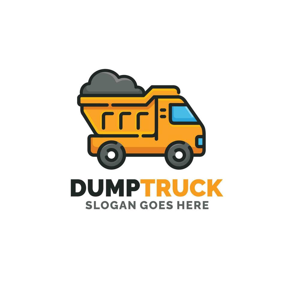 cumulo di rifiuti camion logo design vettore illustrazione
