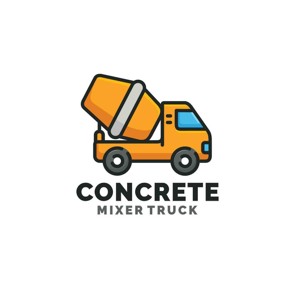 calcestruzzo miscelatore camion logo design vettore illustrazione