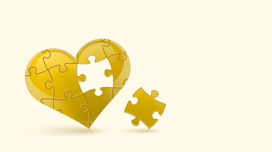 Cuore di puzzle Illustrazione vettoriale