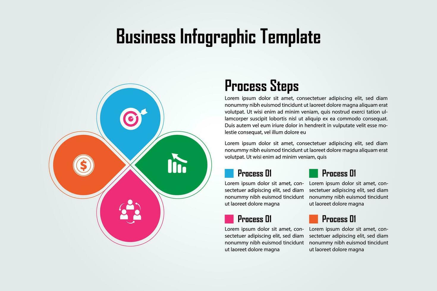 attività commerciale Infografica modello per voi vettore