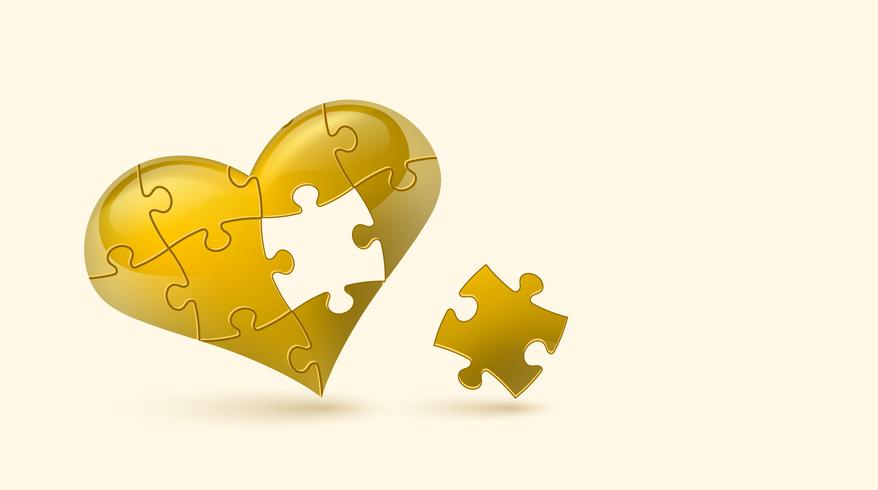 Cuore di puzzle Illustrazione vettoriale