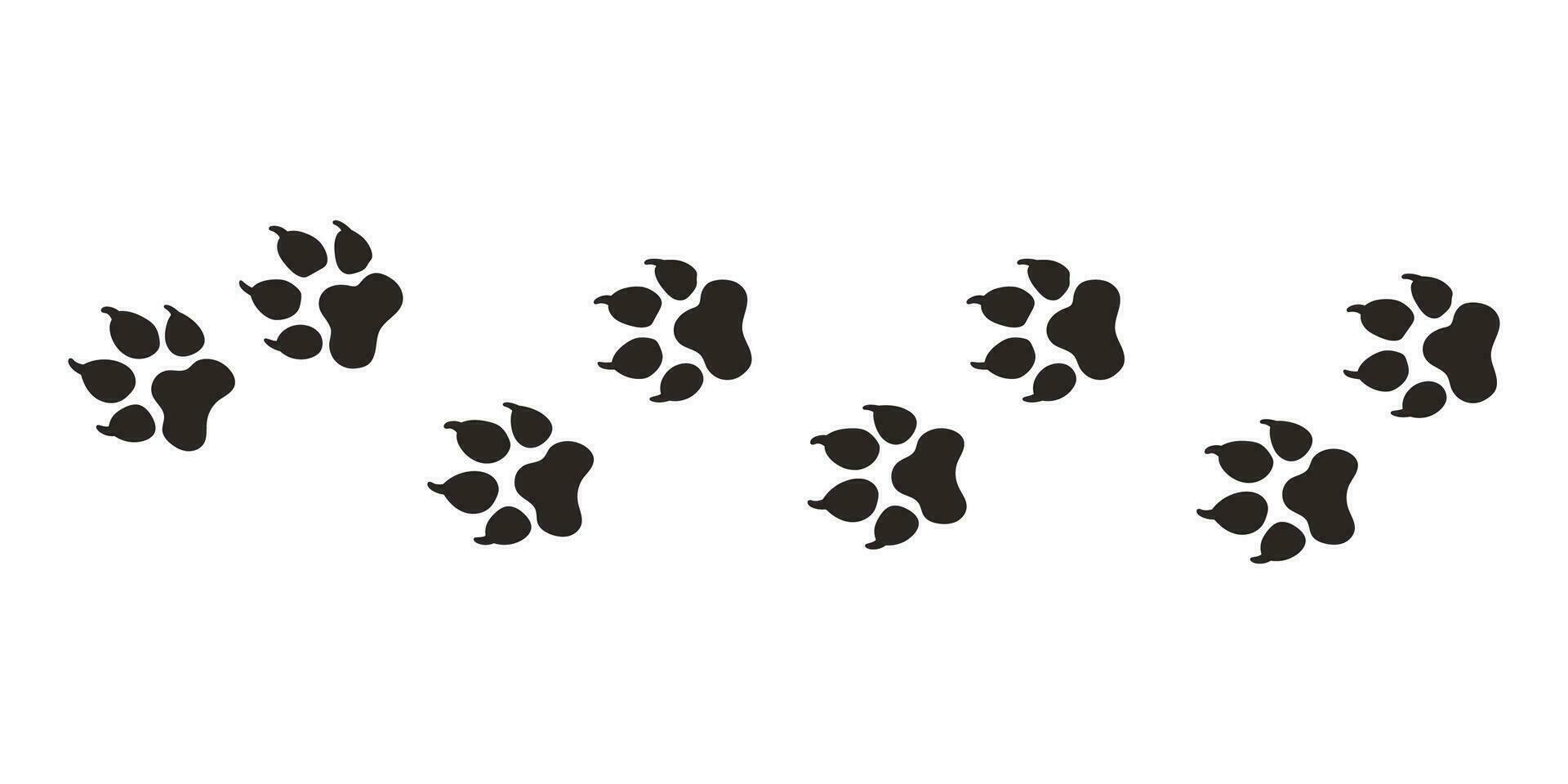 leopardo zampe. animale zampa stampe, vettore diverso animali impronte nero su bianca sfondo illustrazione