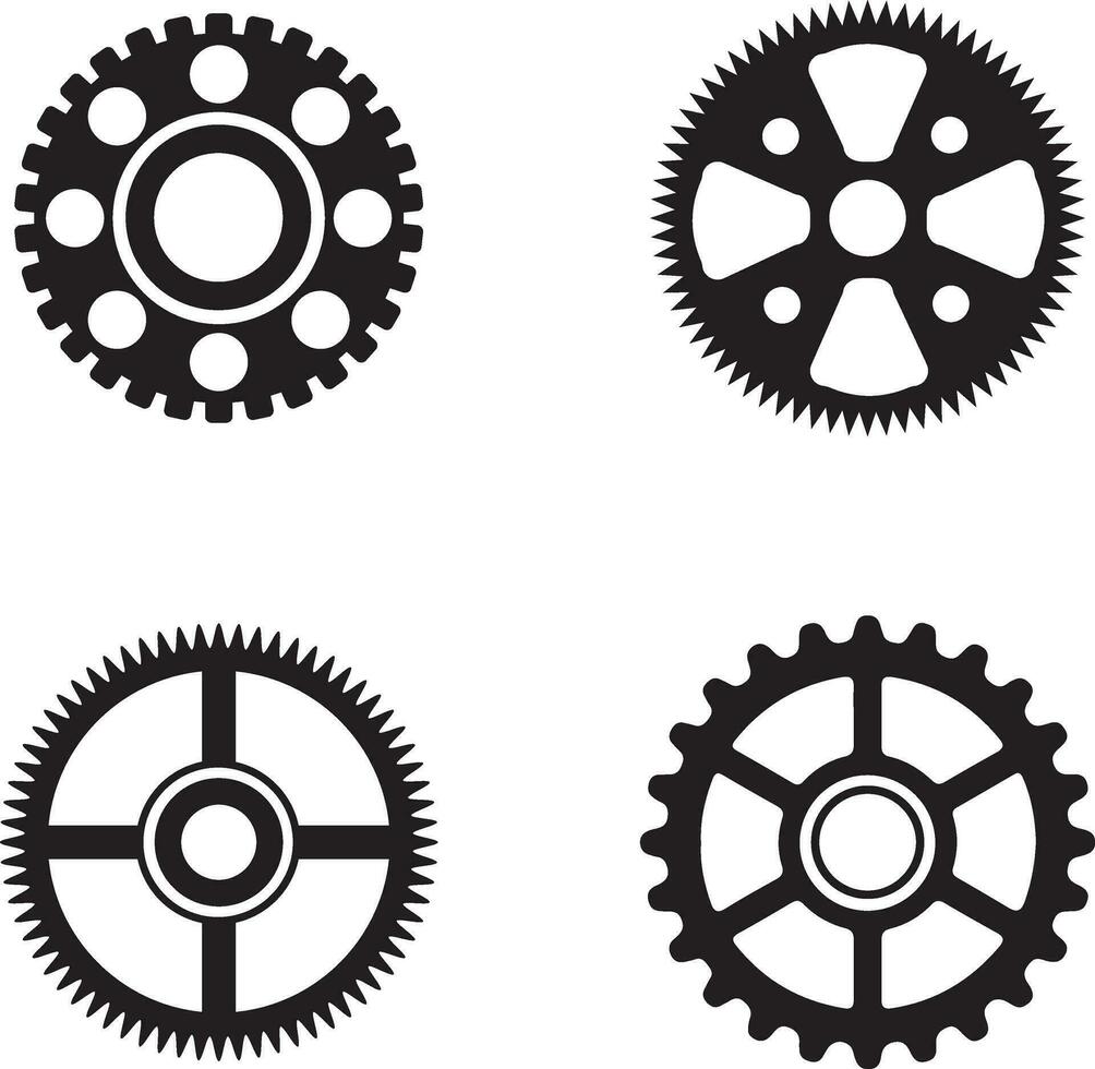 Ingranaggio ruota macchina forma impostare. vettore illustrazione