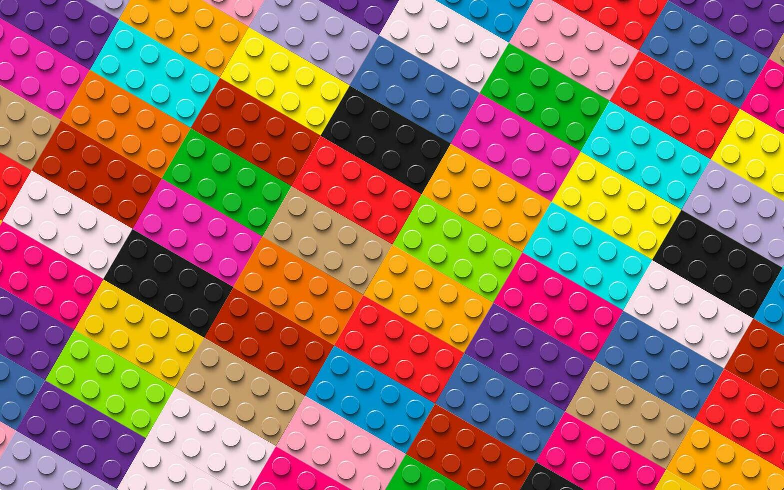 molti giocattoli blocchi nel diverso colori. colorato plastica mattoni. astratto vettore modello sfondo