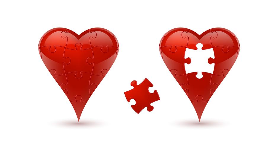 Cuore di puzzle Illustrazione vettoriale