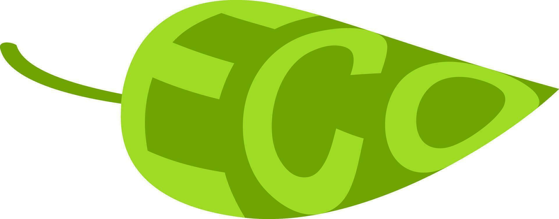 eco foglia icona con testo cartello ecofriendly prodotti, eco verde foglia vettore