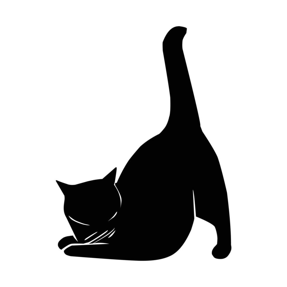 gatto silhouette. festeggiare gatto giorno vettore