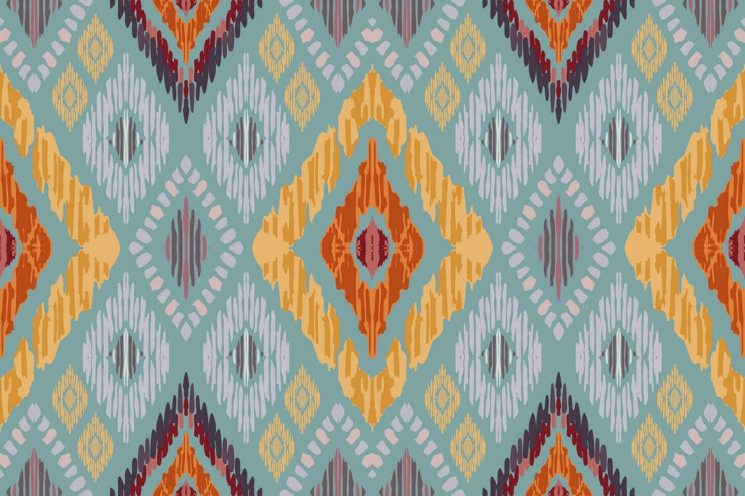 ikat paisley ricamo su grigio sfondo.geometrico etnico orientale senza soluzione di continuità modello tradizionale.azteco stile astratto vettore illustrazione.disegno per trama, tessuto, abbigliamento, avvolgimento, tappeto, stampa.