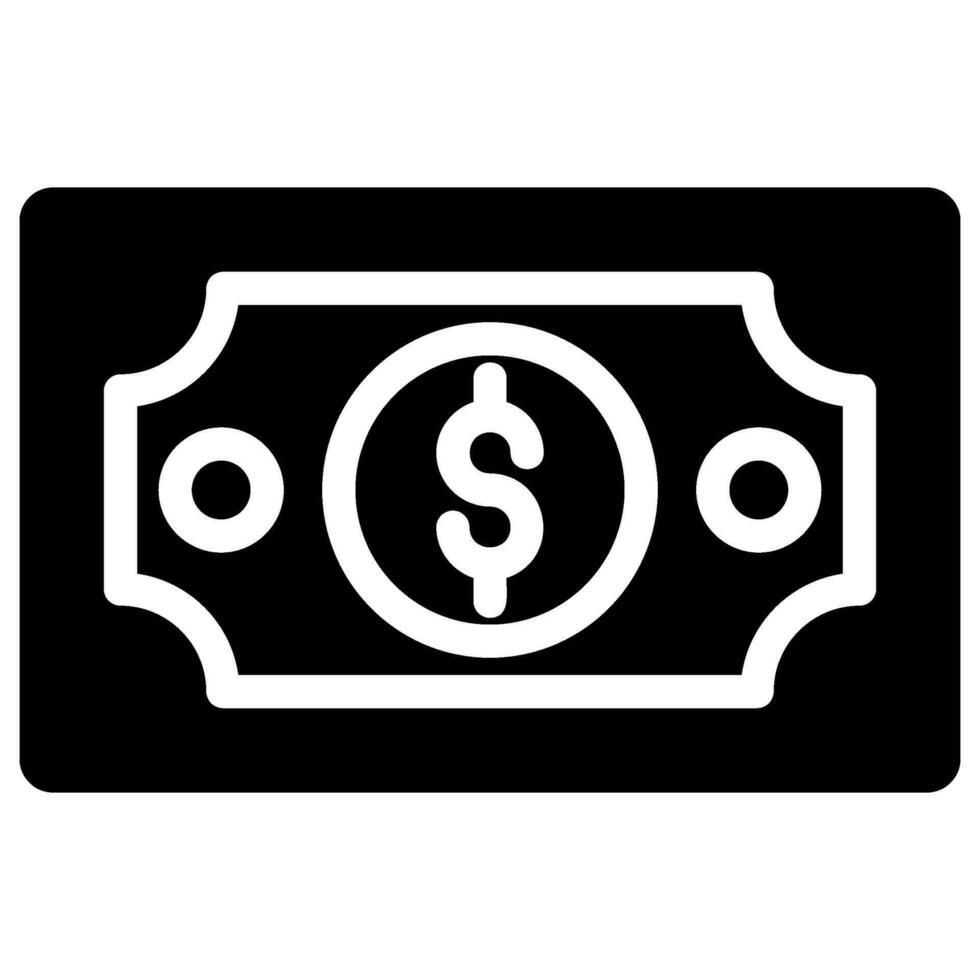 icona del glifo con denaro vettore