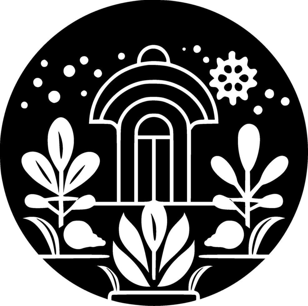 giardino - minimalista e piatto logo - vettore illustrazione