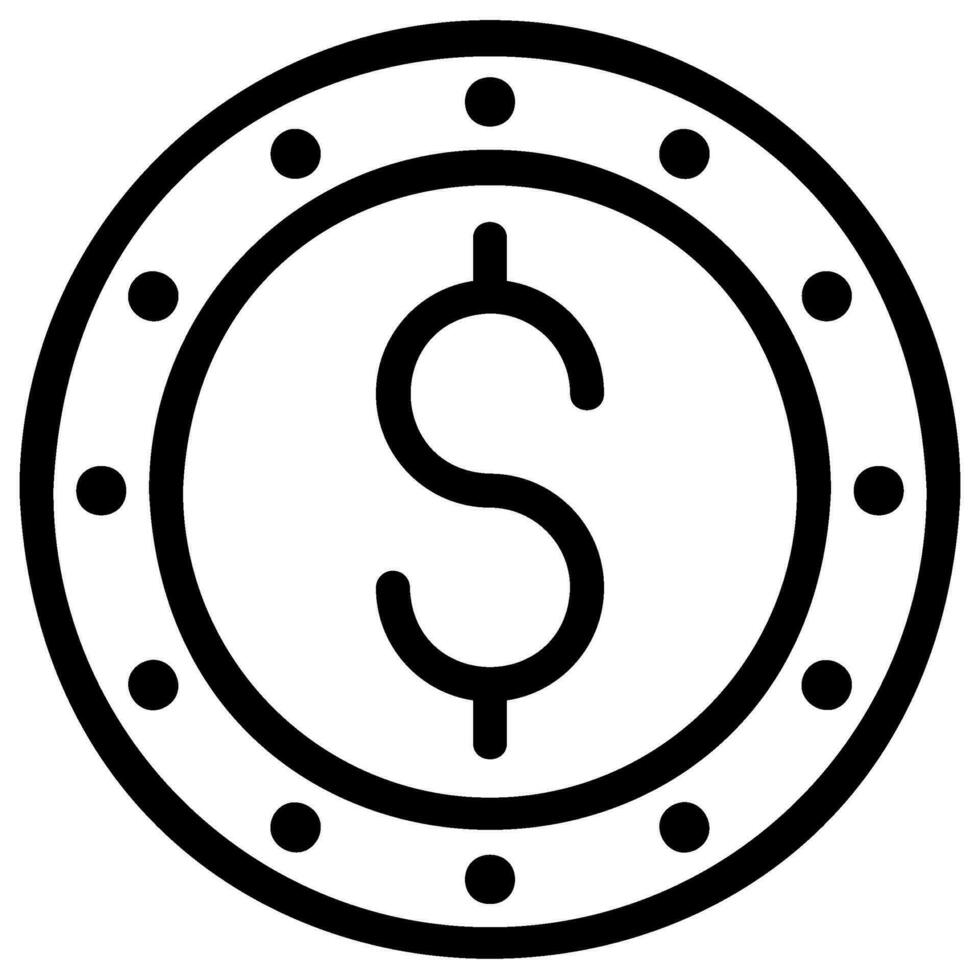 icona della linea di monete vettore