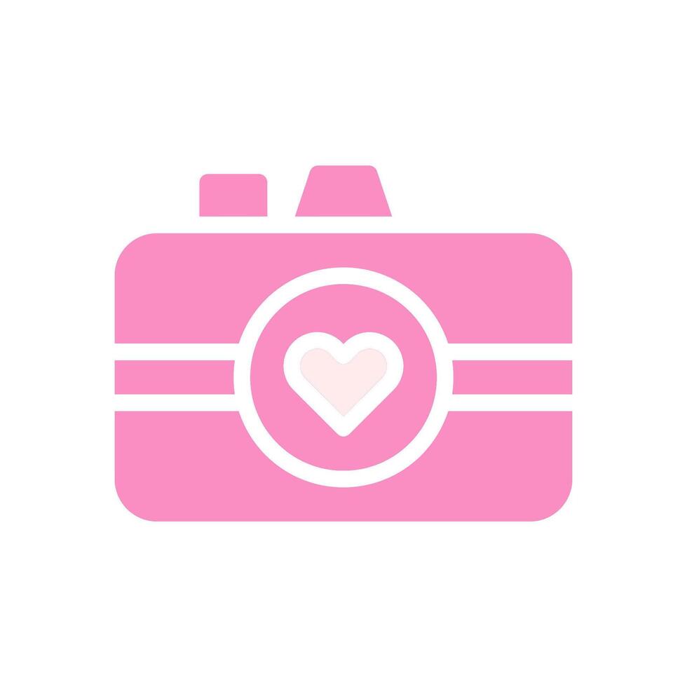 immagine amore icona solido rosa bianca stile San Valentino illustrazione simbolo Perfetto. vettore