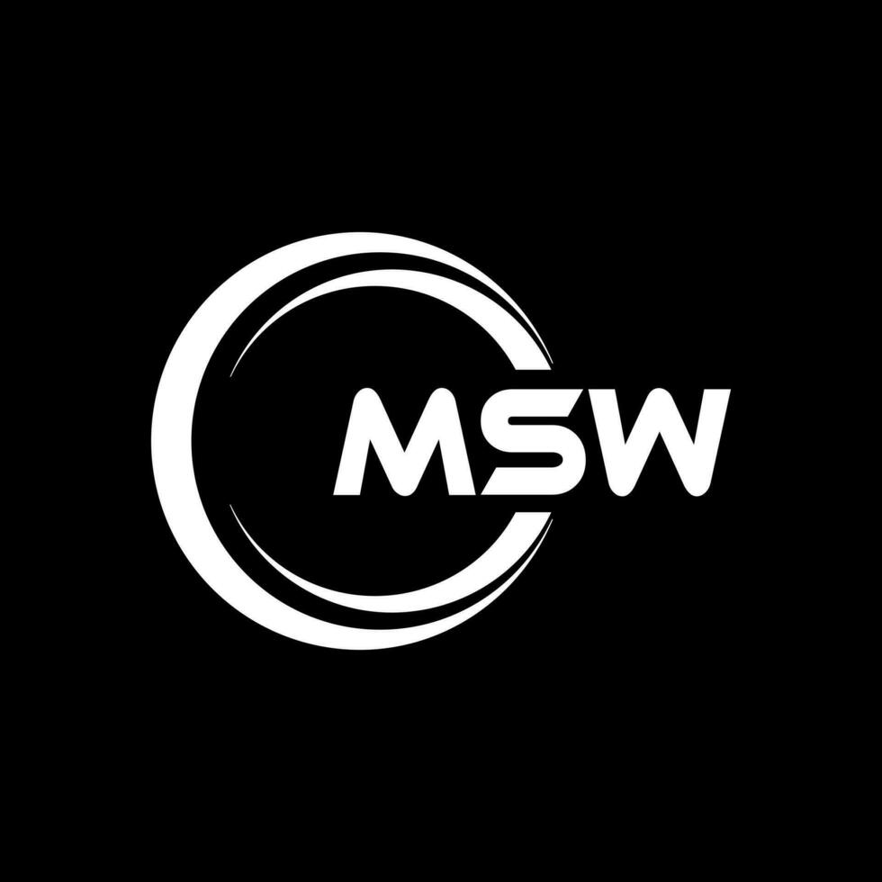 msw logo disegno, ispirazione per un' unico identità. moderno eleganza e creativo design. filigrana il tuo successo con il Impressionante Questo logo. vettore
