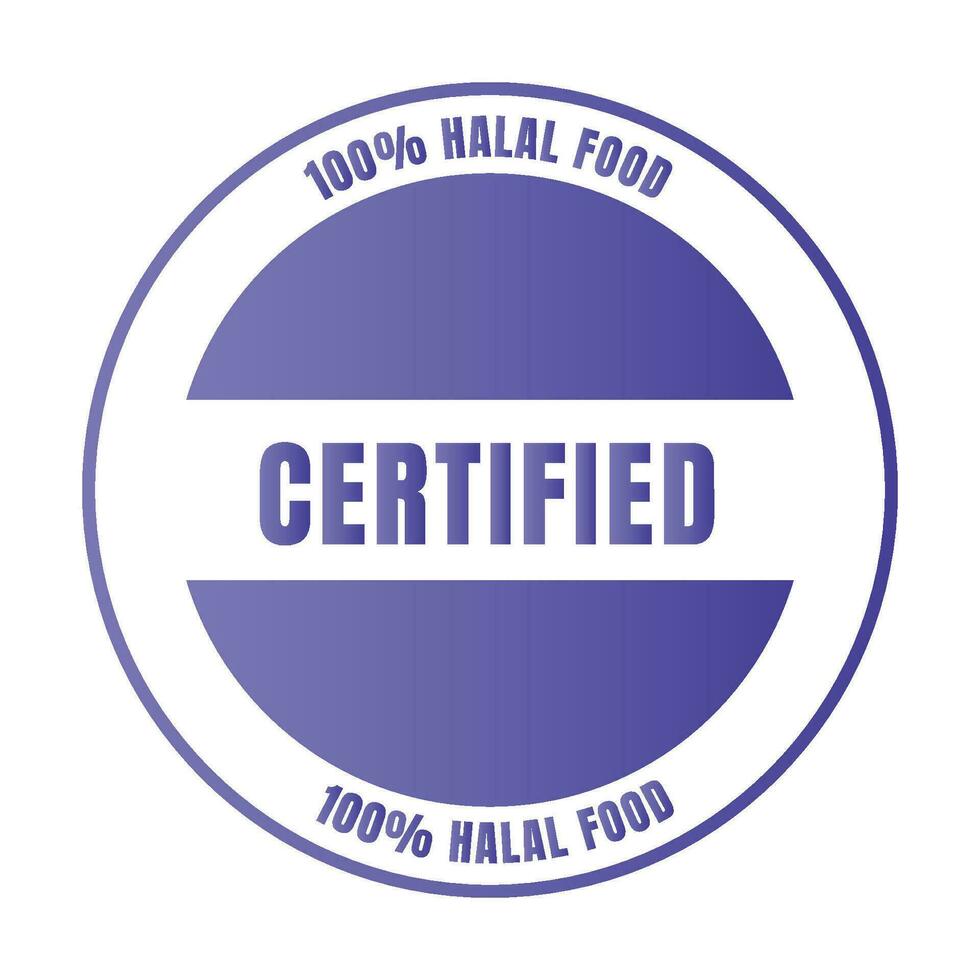 certificato halal cibo distintivo francobollo, halal cibo e bevanda etichetta, certificato halal cibo distintivo simbolo vettore