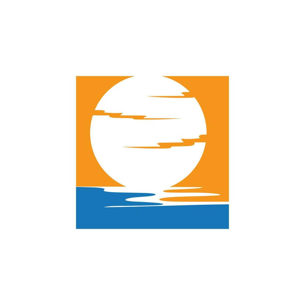 Alba logo modello. vettore illustrazione icona logo modello sole al di sopra di orizzonte