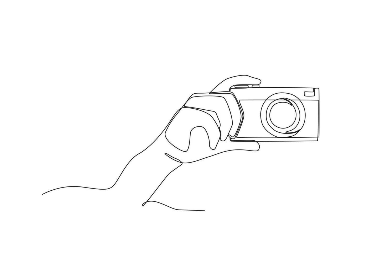 un' mano assunzione immagini con un' telecamera vettore