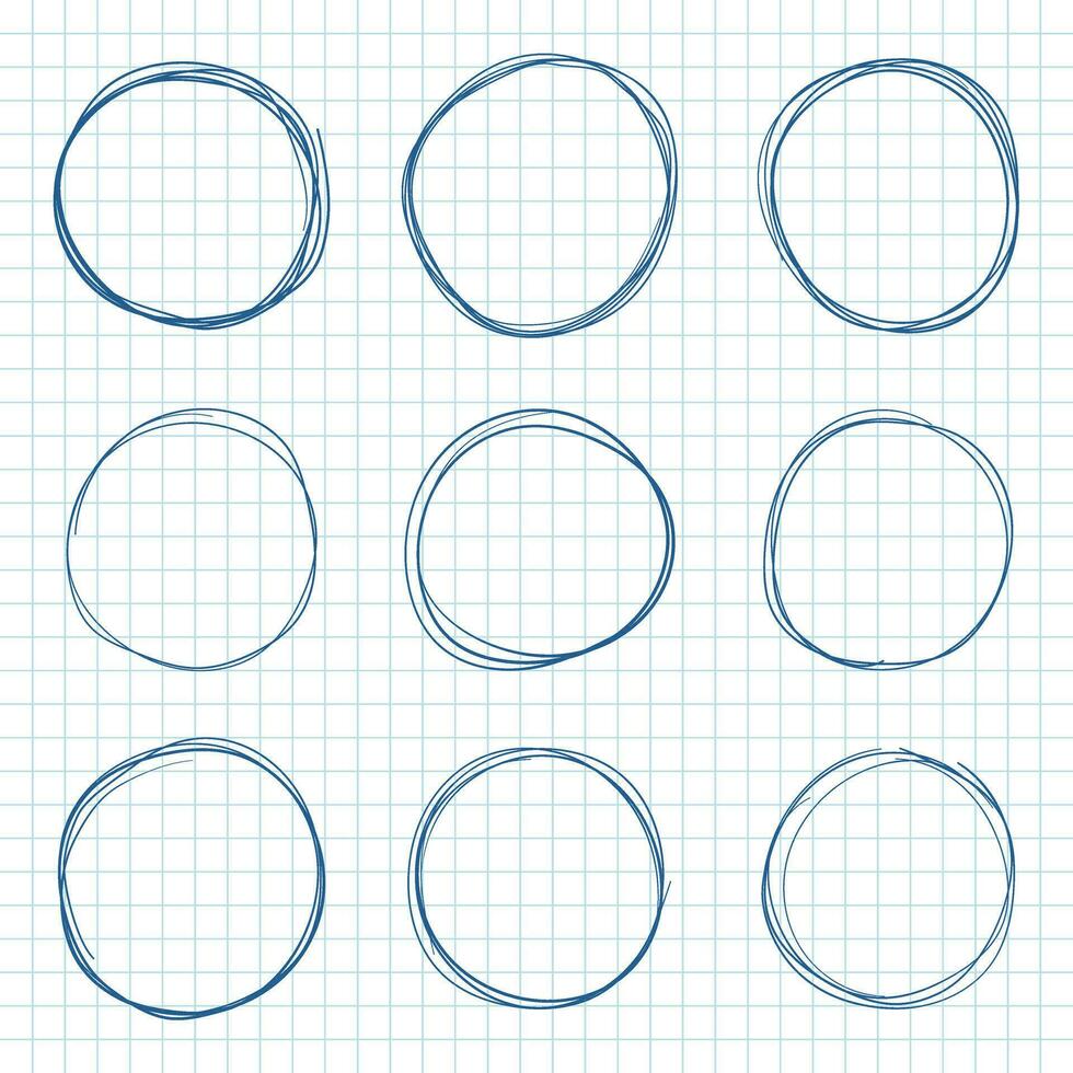 cerchio linea schizzo icona nel mano disegnato stile. circolare scarabocchiare scarabocchio vettore illustrazione su isolato sfondo. matita o penna bolla cartello attività commerciale concetto.