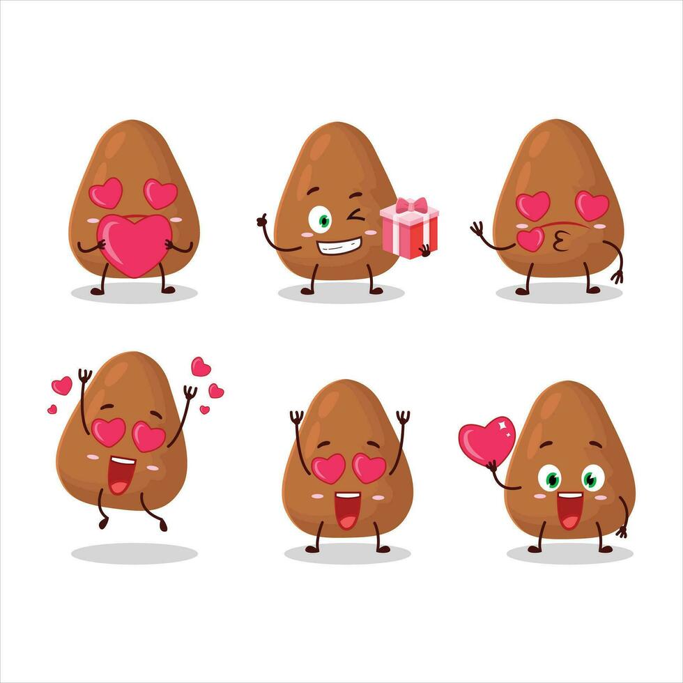 mamey cartone animato personaggio con amore carino emoticon vettore