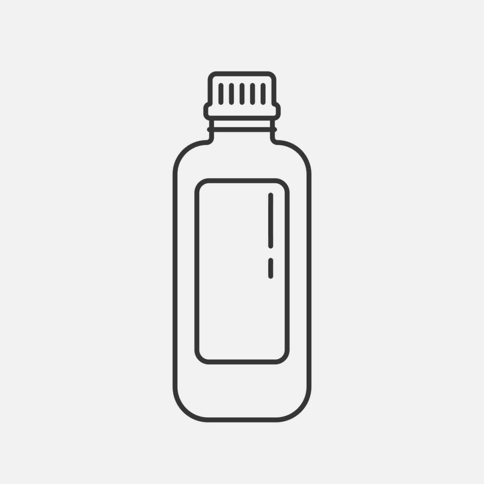 plastica bottiglia linea icona. cosmetico confezione o acqua bottiglia. contenitore per bevande o liquido. vettore illustrazione
