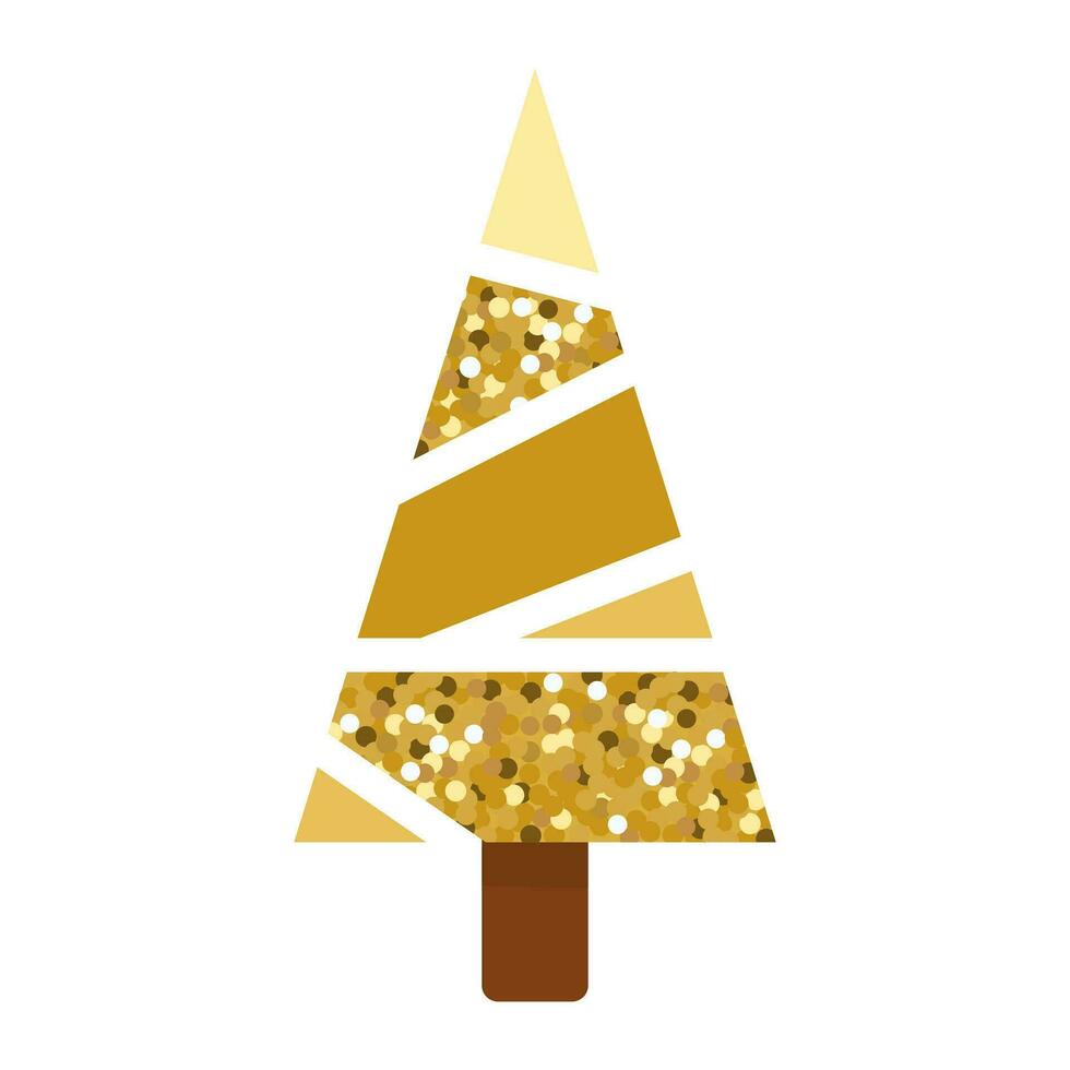 Natale albero con di realistico d'oro luccichio polvere. vettore illustrazione Natale concetto. Perfetto per Natale e nuovo anno carte.